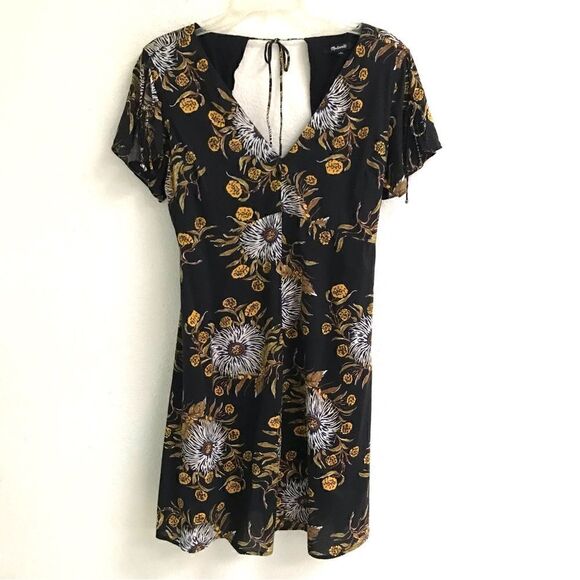 Madewell painted blooms open back mini dress 6 - Picture 2 of 10